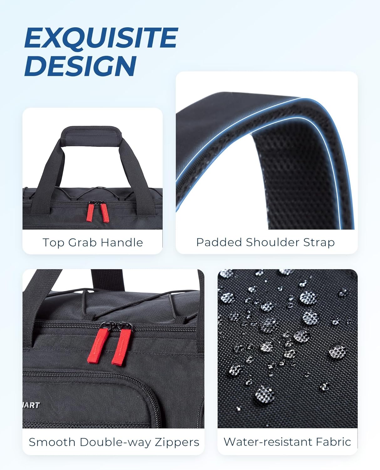 Gym Bag for Women & Men, 35L Sports Travel Duffel Bag with Shoe Laptop Compartment,Anti-Theft Carry On Weekender Bag for Airplane,Workout Overnight Backpack for Travel,Black - Image 8