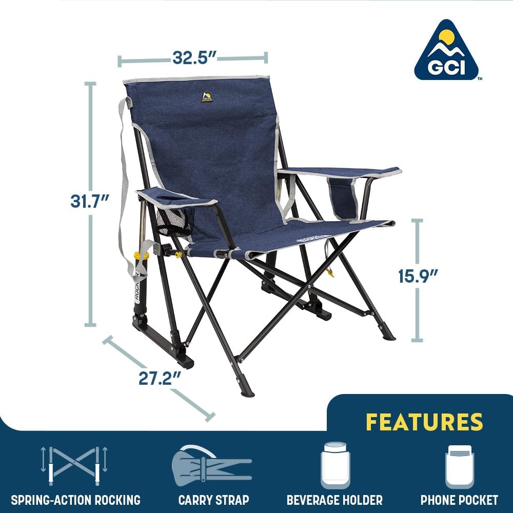 GCI OUTDOOR Kickback Rocker Outdoor Rocking Chair with Beverage Holder - Image 3