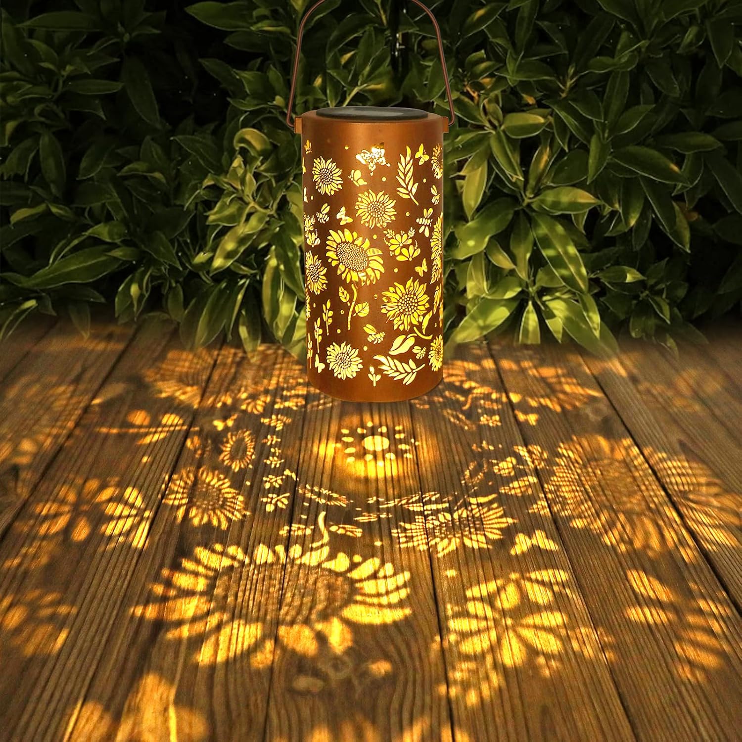 Sunflower Solar Lanterns Outdoor Waterproof Hanging Lights Garden Decor, Hanging Sunflower Birthday Gifts for Women Mom Grandma, Metal Solar Lantern for Yard Patio Porch Balcony - Image 2