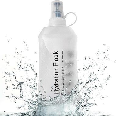 FR 250ml Soft Flask, Collapsible Soft Water Bottle for Hydration Packs – Running & Hiking Folding Water Bottle （White）